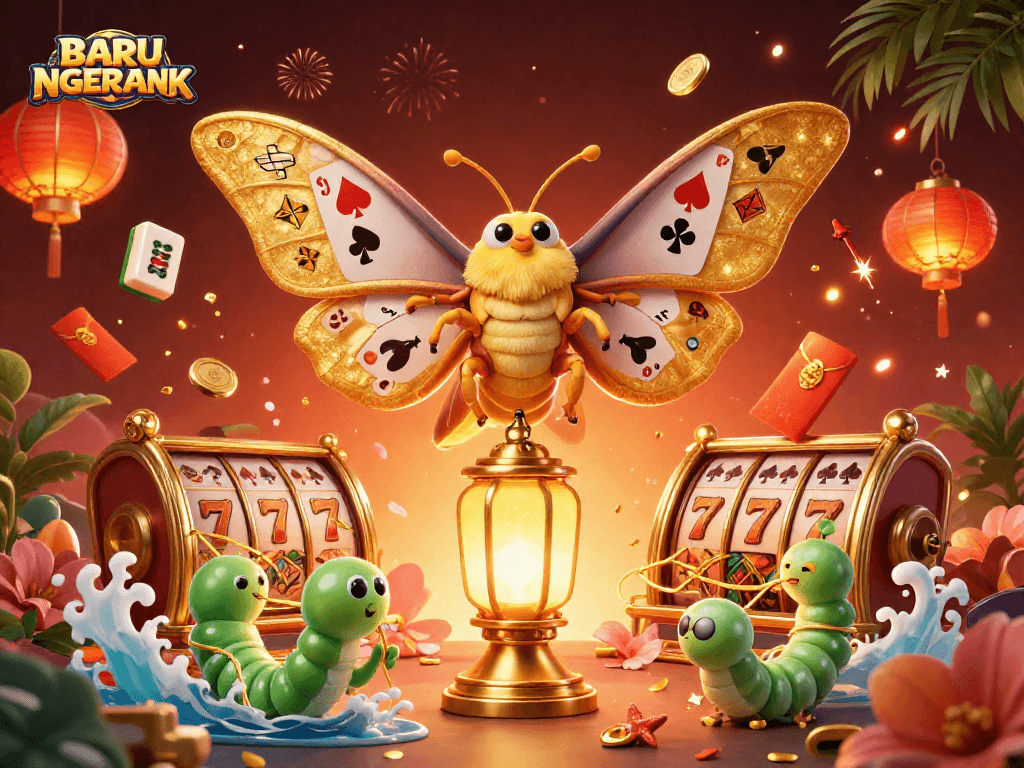 Join the action at BARU NGERANK showcasing vibrant casino themes with an enchanting 3D scene.