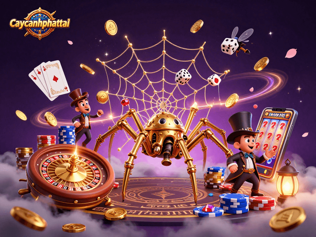 Experience winning spins with caycanhphattai's immersive 3D visuals and enchanting game elements.