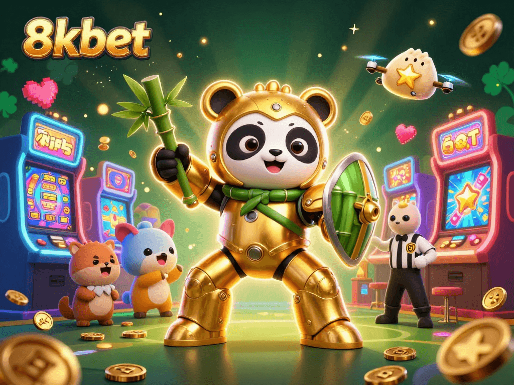 Engage in thrilling gameplay at 8xbet with dynamic 3D casino illustration of winning moments.