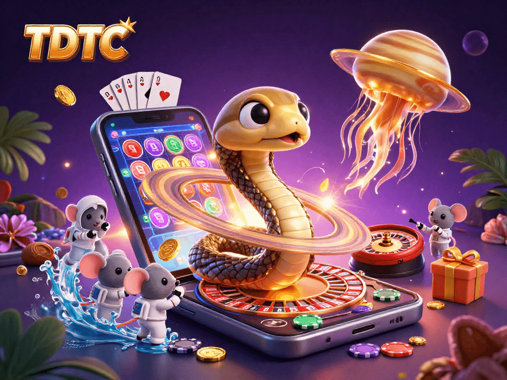 Engage with TDTC's vibrant casino scene featuring games, bets, and cosmic action.