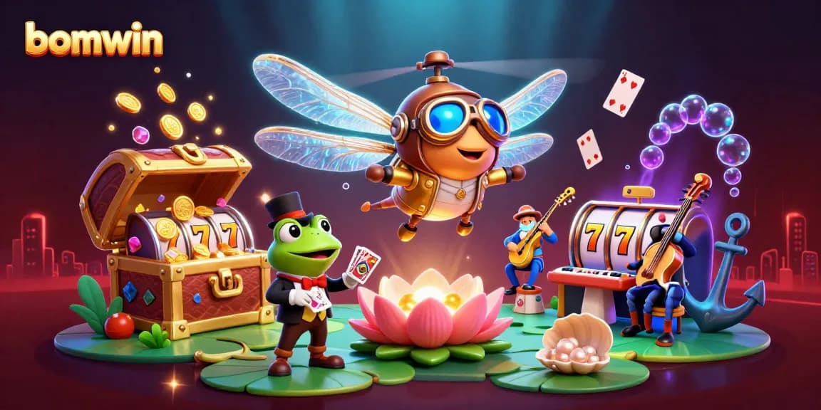 Play exciting card games at bomwin's vibrant lily pad casino, where fun awaits!