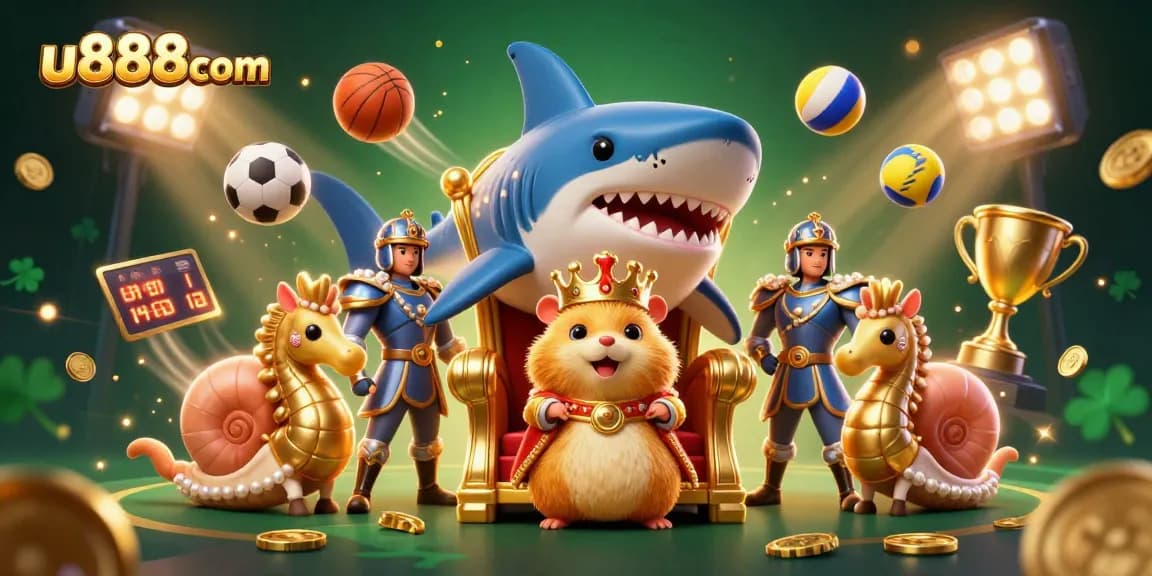 Engage with thrilling sports action at u888com featuring a fierce golden hamster king and royal guards.