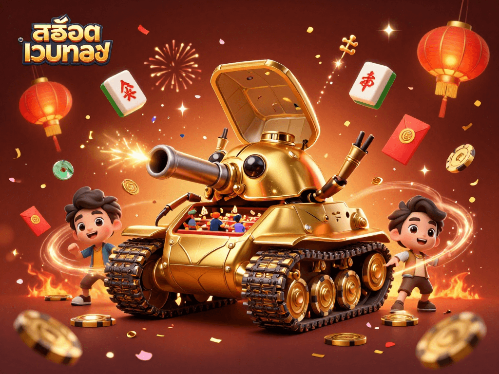 เล่นสล็อตเว็บตรงภายในคาสิโนขนาดย่อมในรถถังทองคำ 3D ที่มีขนมปังเกิดขึ้น