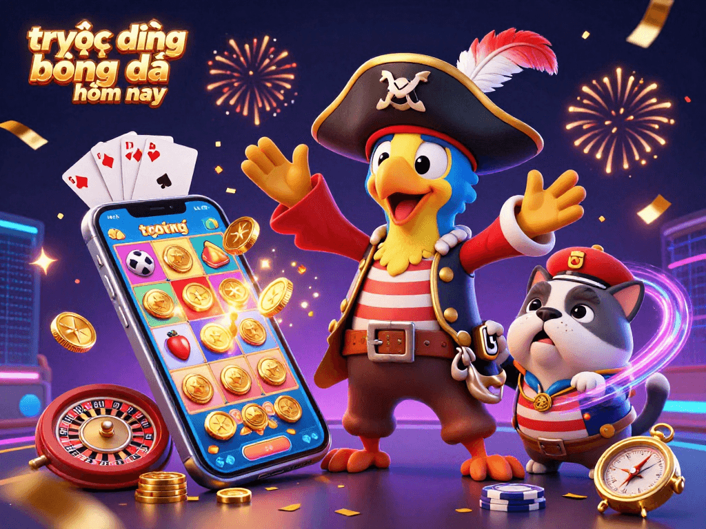 Experience the excitement of trực tiếp bóng đá hôm nay with an engaging and vibrant 3D gambling scene.
