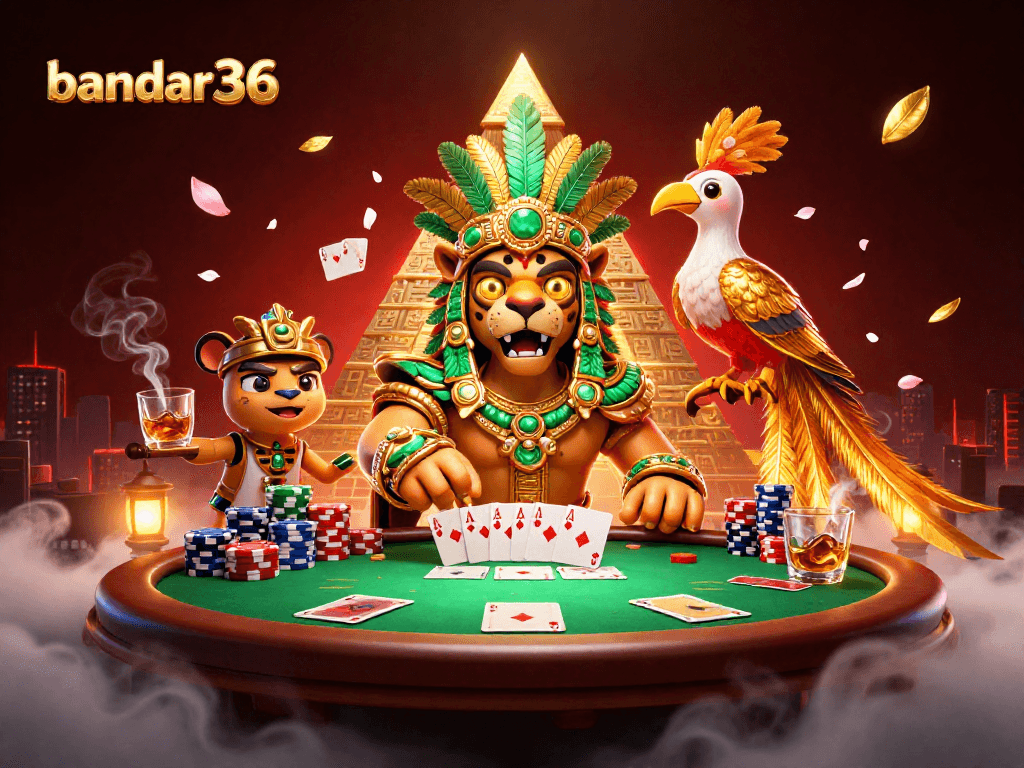 Bandar36 merayakan keberuntungan di meja poker dengan aksesoris judi yang menarik.