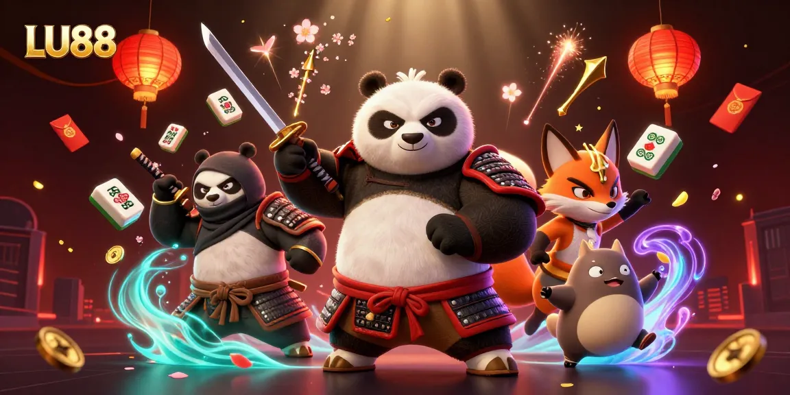 Experience the excitement at LU88 with a vibrant 3D illustration featuring animated casino gaming characters.