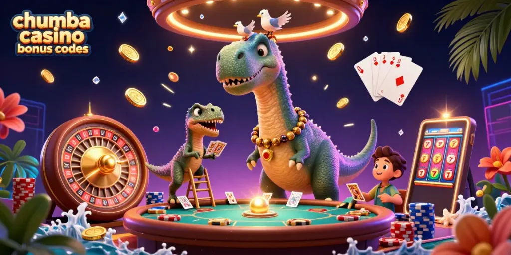 Experience the excitement of Chumba Casino bonus codes with vibrant characters and dynamic game elements.