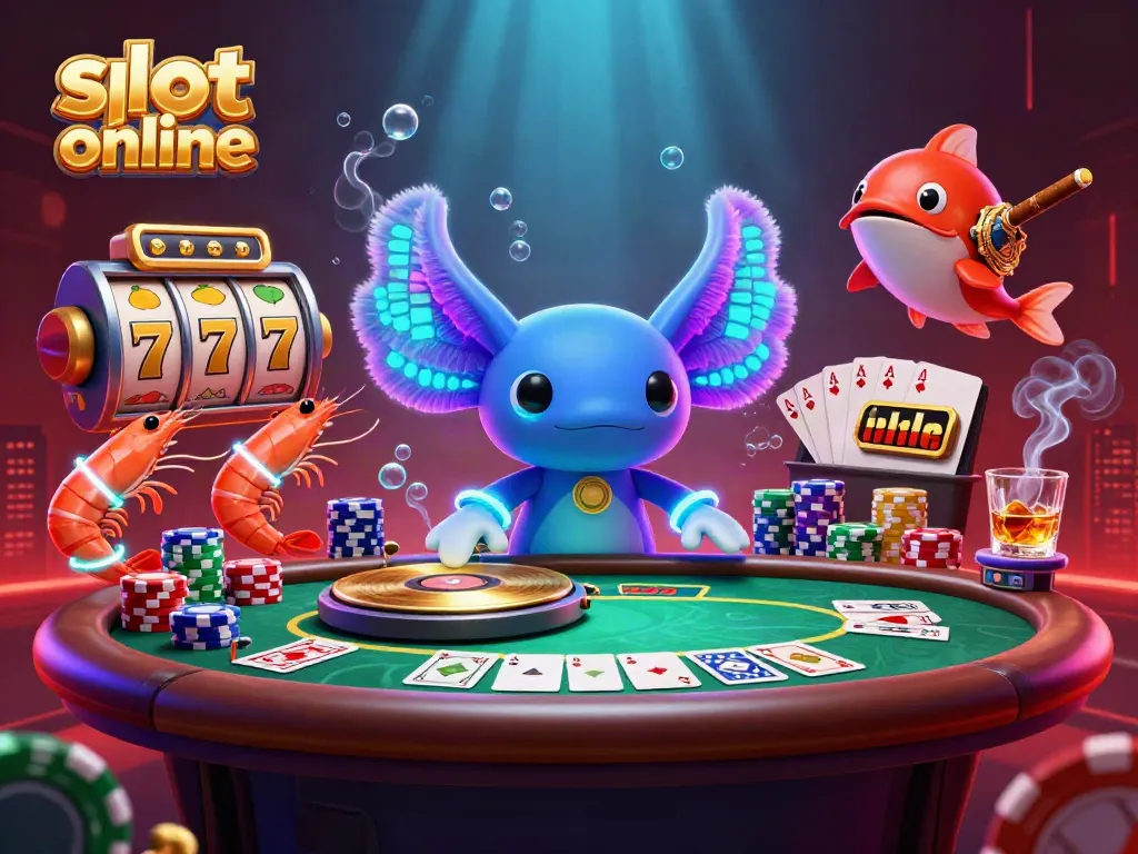 Spin vibrant slot online reels with a neon DJ and lively sea creatures at an underwater casino.
