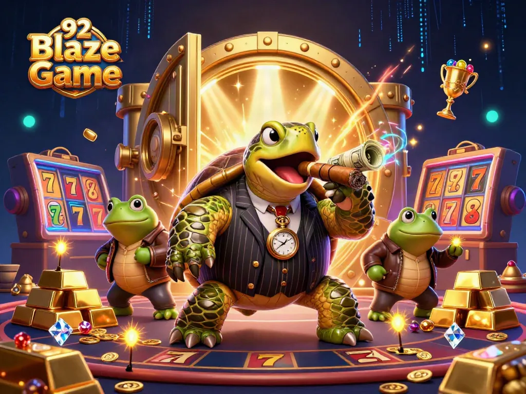 Engage with the vibrant 92 Blaze Game, showcasing dynamic casino characters and vivid game elements.