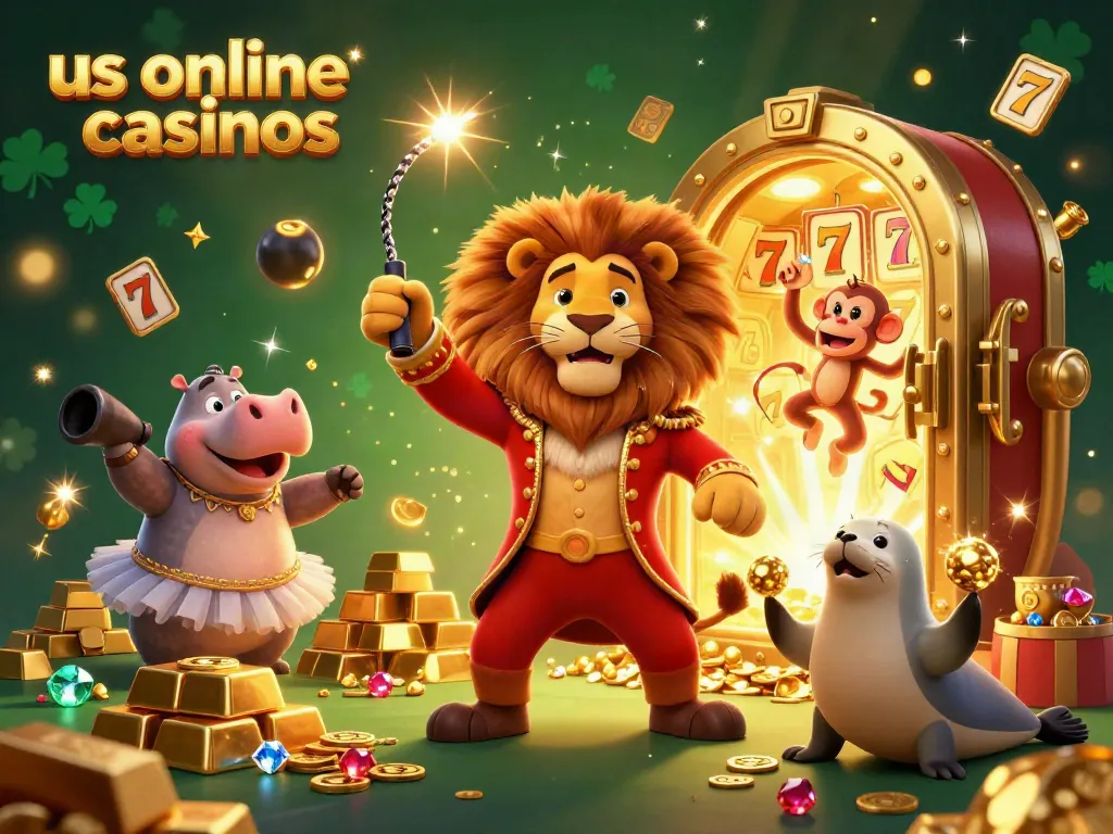 Experience the thrill of us online casinos with vibrant characters and game elements.