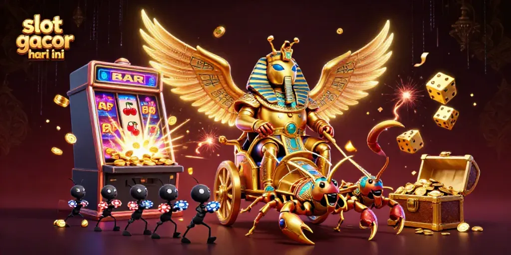 Experience slot gacor hari ini with a spectacular explosion of colors and casino elements.
