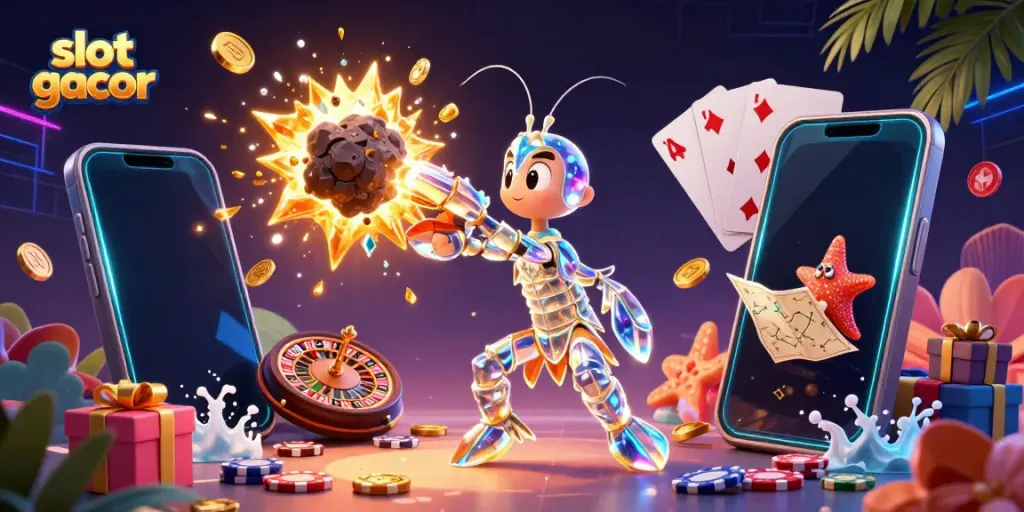 Experience thrilling gameplay with the vibrant slot gacor scene featuring animated characters and dynamic gambling elements.