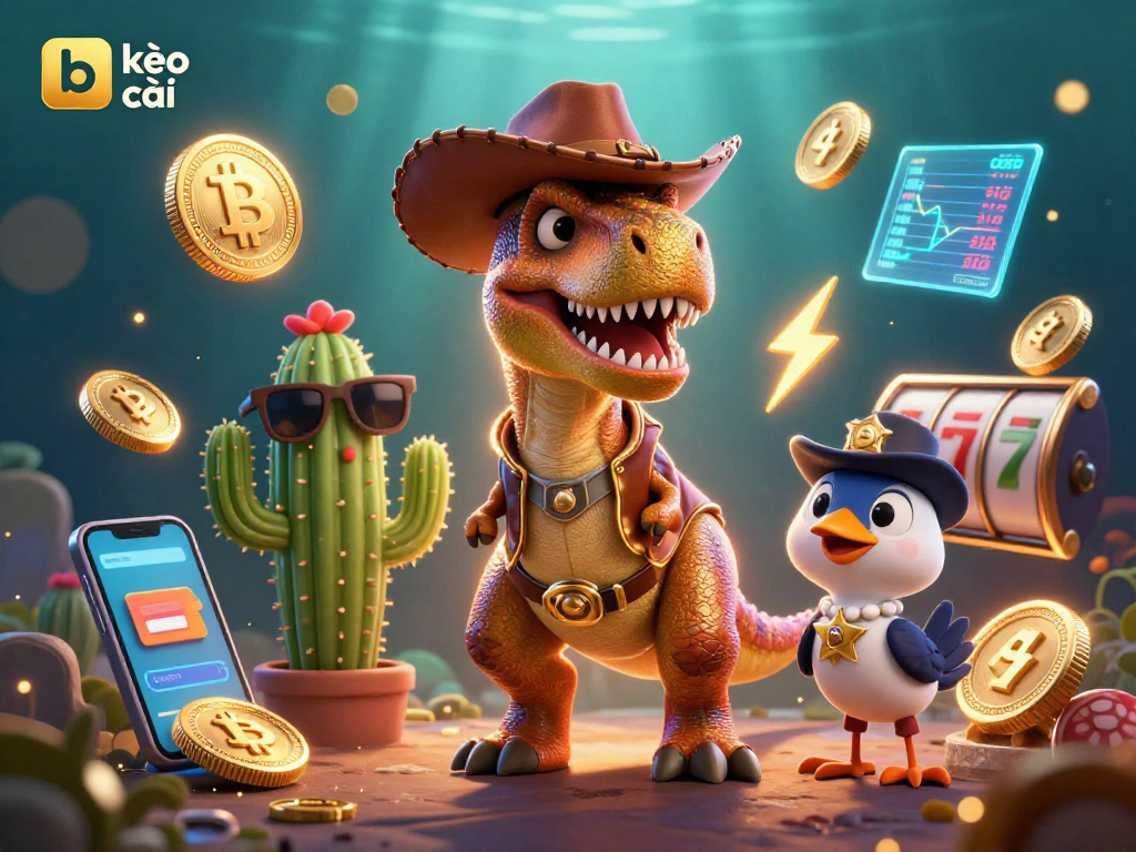 Place your bets with kèo nhà cái in this vibrant 3D illustration showcasing casino excitement.