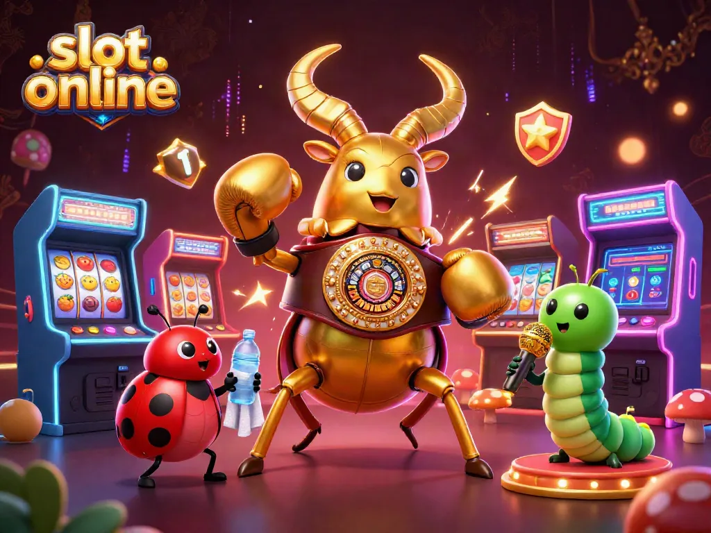 Permainan slot online dengan simbol menggiurkan, jackpot, dan karakter lucu menarik perhatian pemain.