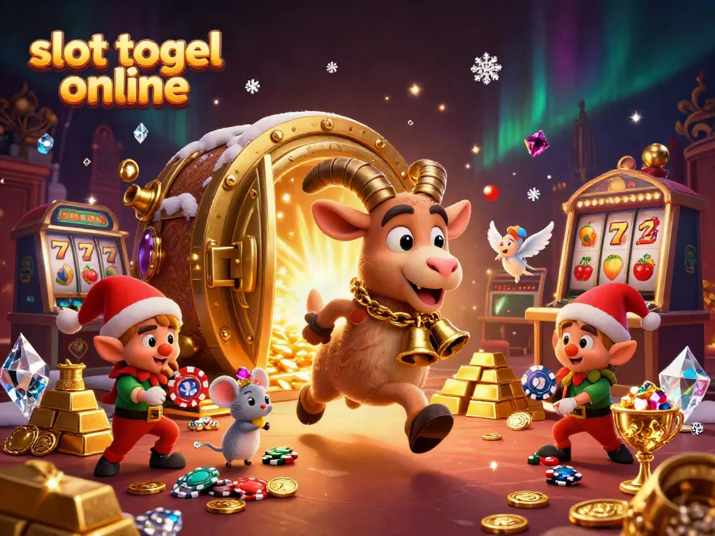 Mencoba keberuntungan dengan slot togel online, simbol keberuntungan, dan suasana kasino yang dinamis.