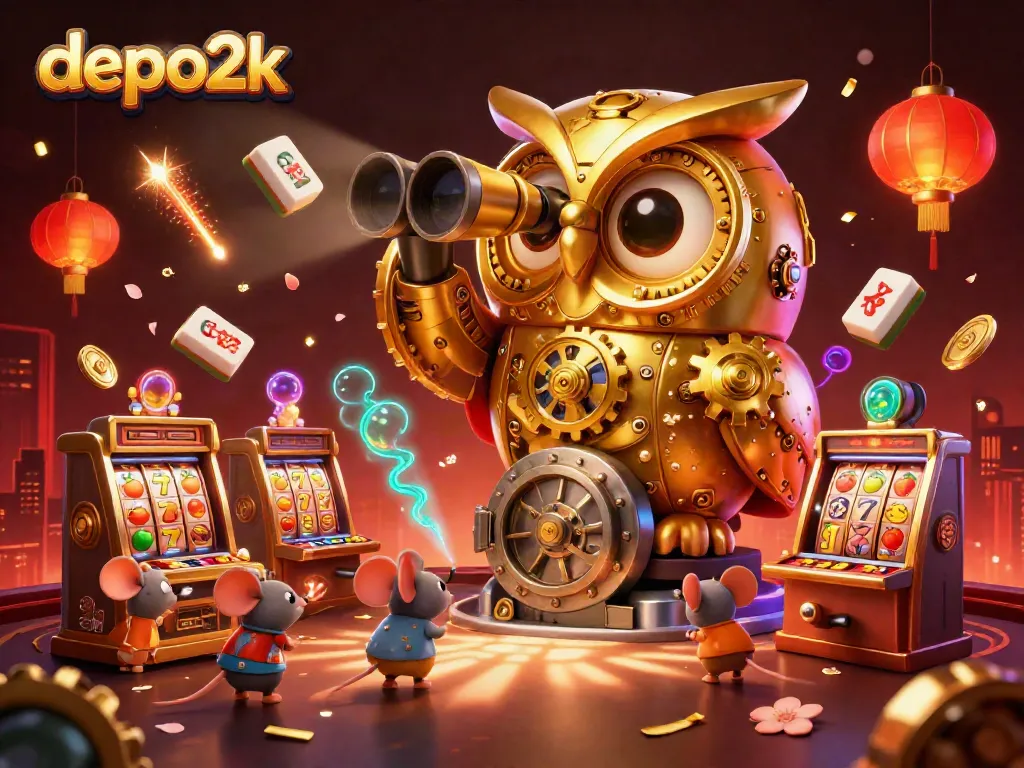 Engage with depo2k and experience a thrilling casino scene with vibrant characters and dynamic elements.