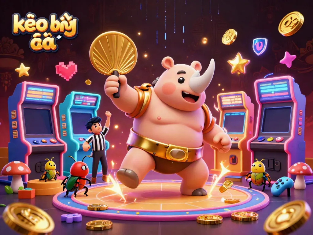 Experience immersive kèo bóng đá action with vivid scenes of beetle champions and dramatic casino elements.