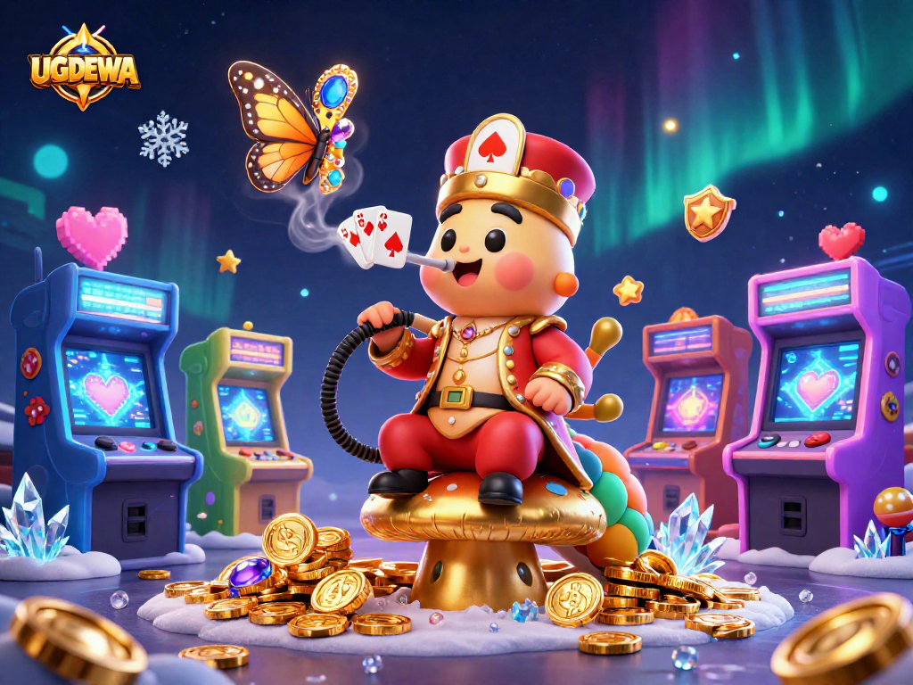 Experience thrilling gaming at UGDEWA with vibrant visuals of online casino elements.