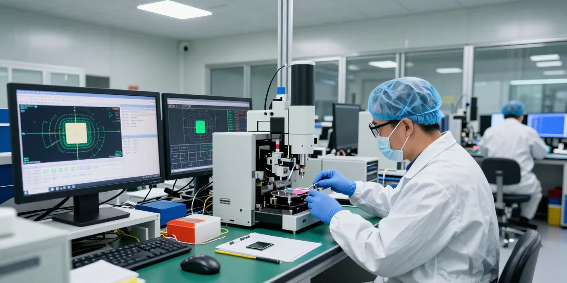 Analisis wafer semikonduktor di lab pabrik teknologi tinggi oleh teknisi berpengalaman, sebagai salah satu inovasi dari https://www.oe-semiconductor.com/index2.html.
