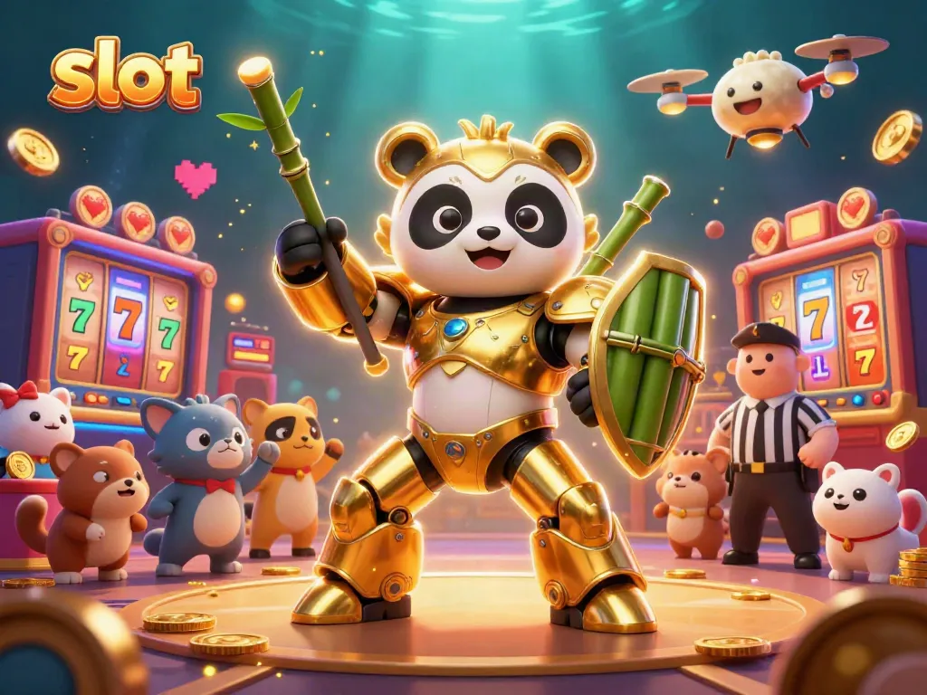 Engage with thrilling slot machines in this dynamic panda-themed casino arena.