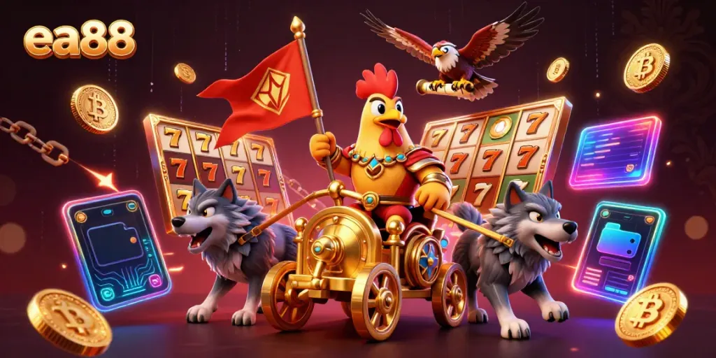 Play to win at ea88 with thrilling slots featuring characters and Bitcoin elements.