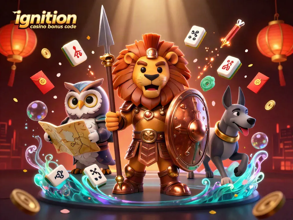 Win at Ignition Casino Bonus Code with a majestic lion, tactical owl, and swift greyhound.