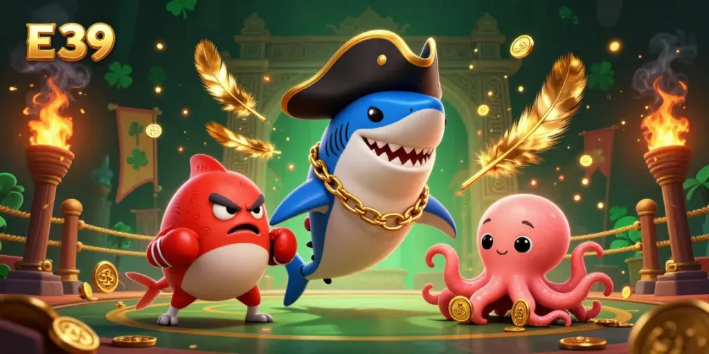 Engage with an exciting E 39 gaming adventure featuring colorful characters and dynamic casino elements.