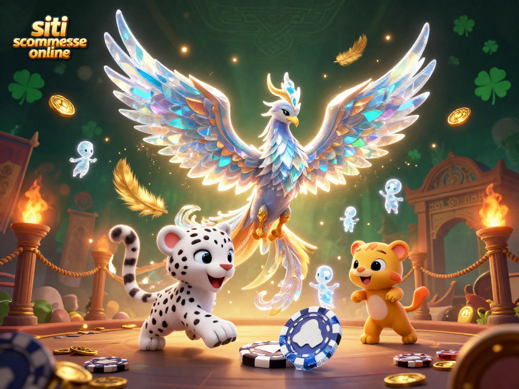 Scopri i migliori siti scommesse online con protagonisti un fenice di ghiaccio e sprite danzanti, in un'atmosfera magica.