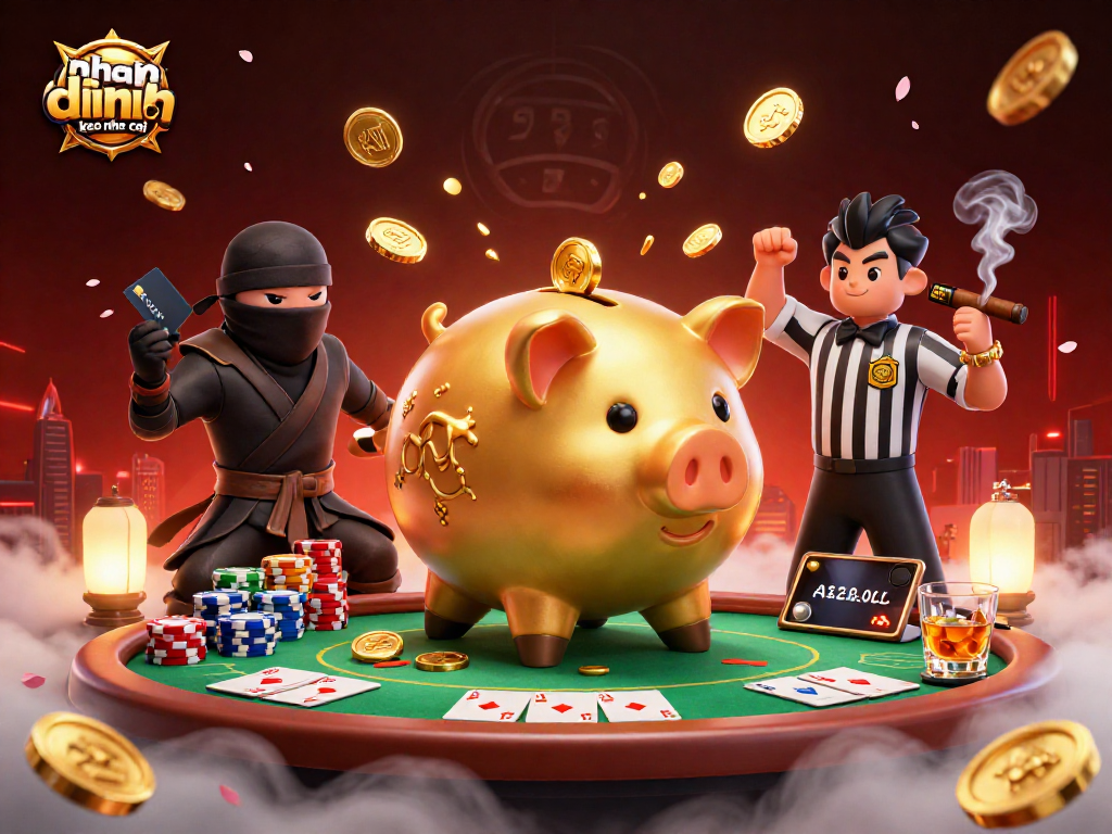 nhan dinh keo nha cai - Explore vibrant characters in a chaotic casino scene with massive poker stacks and dynamic elements.