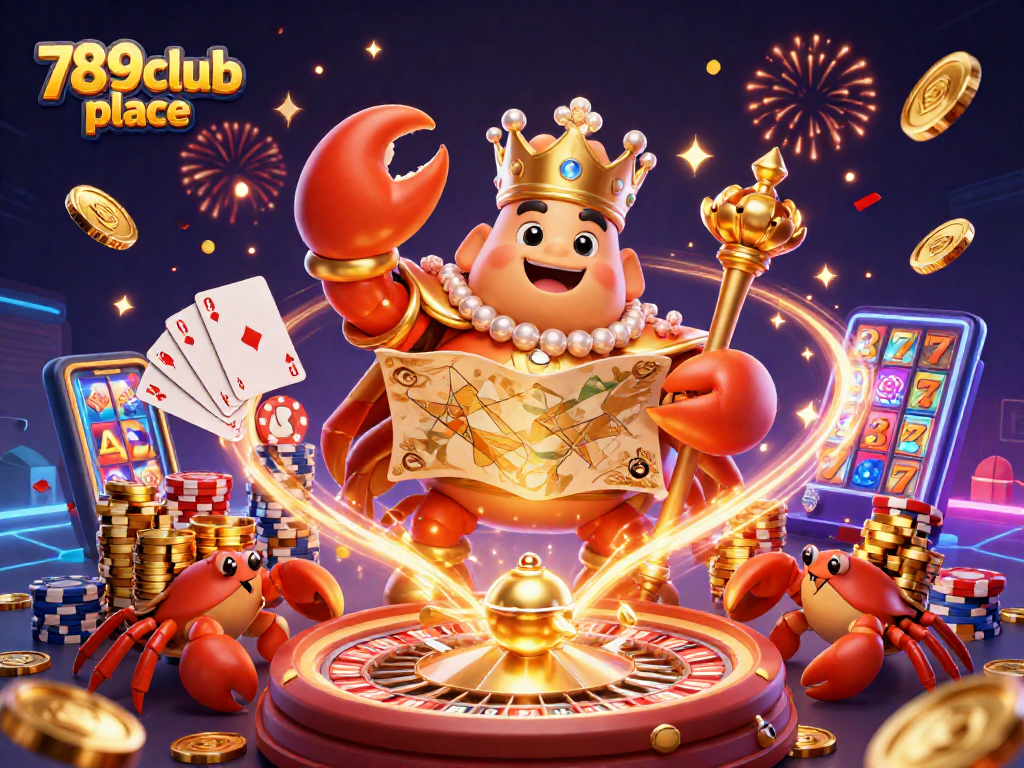 Experience gaming thrill at 789club place with a vibrant illustration of casino scenes