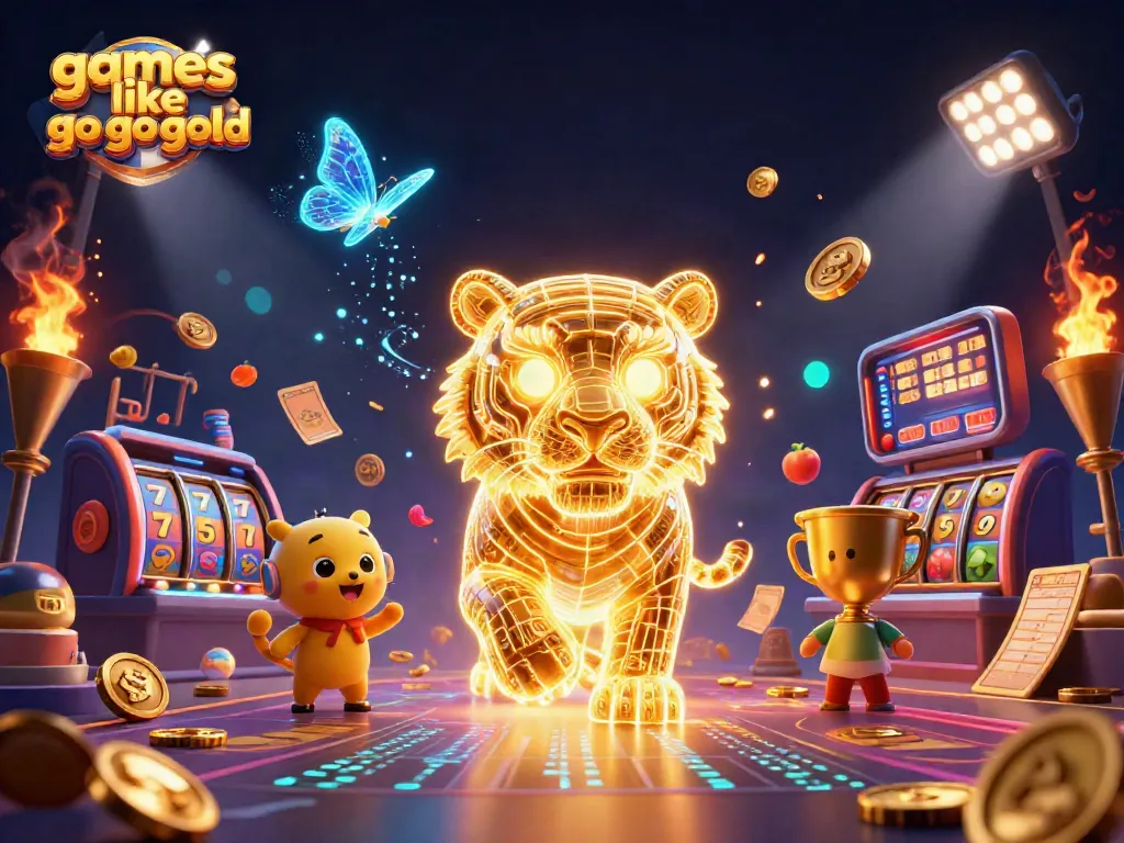 Experience games like go go gold in this vibrant 3D casino scene with dynamic elements.