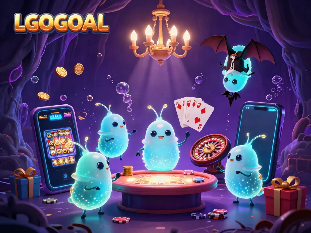 Experience thrilling gaming moments at LGOGOAL, illuminated by glowworms in a vibrant cave casino.