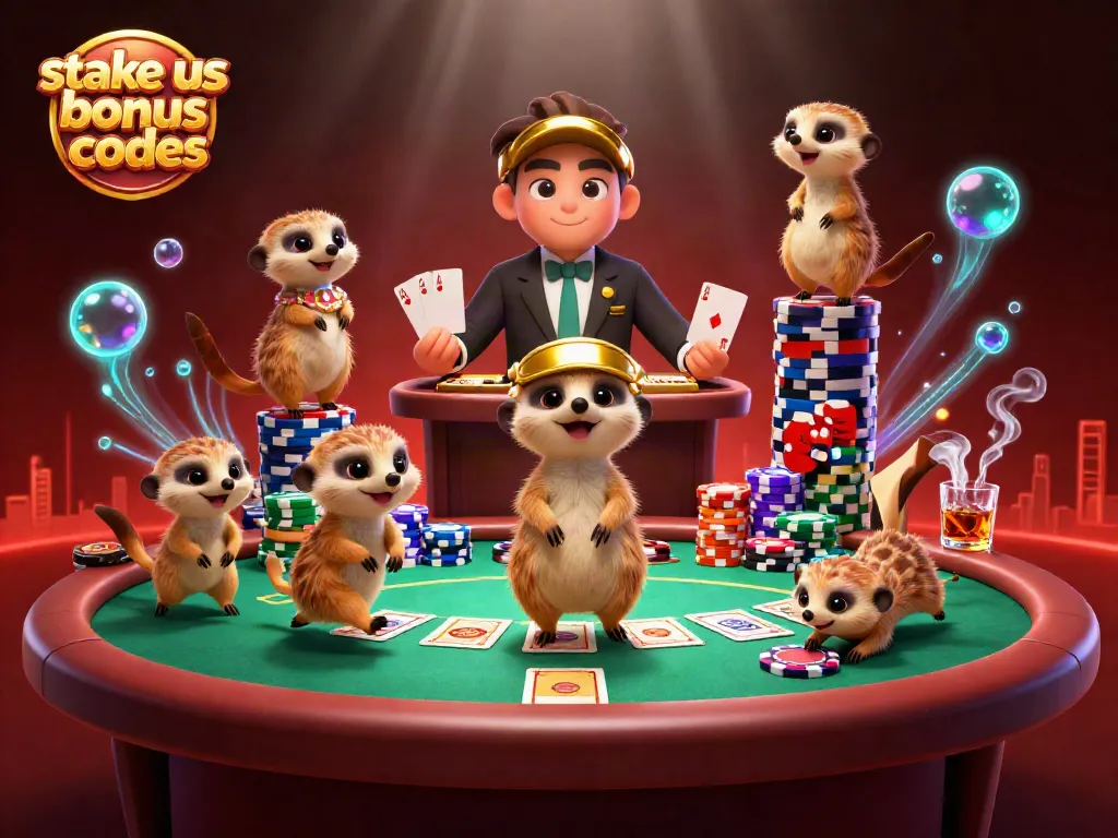 Engage with stake us bonus codes at an exciting meerkat-themed casino scene.