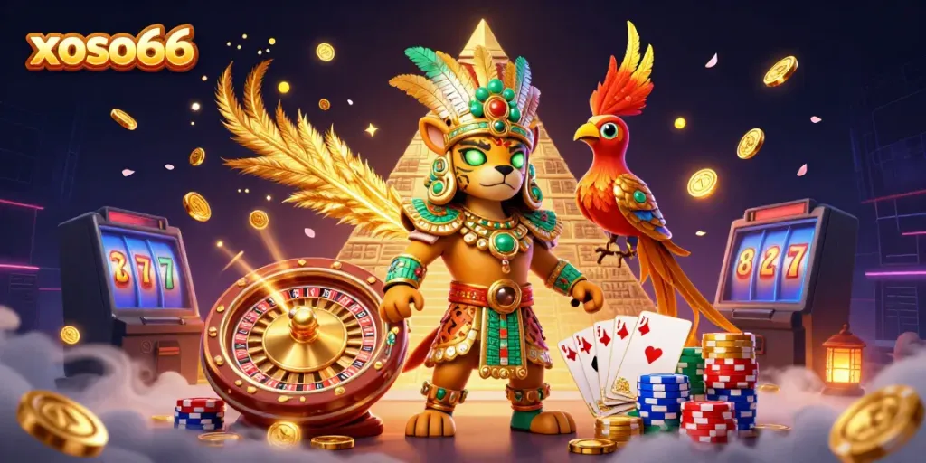 Spin the roulette and play exciting games at xoso66, featuring a vibrant dynamic casino scene.