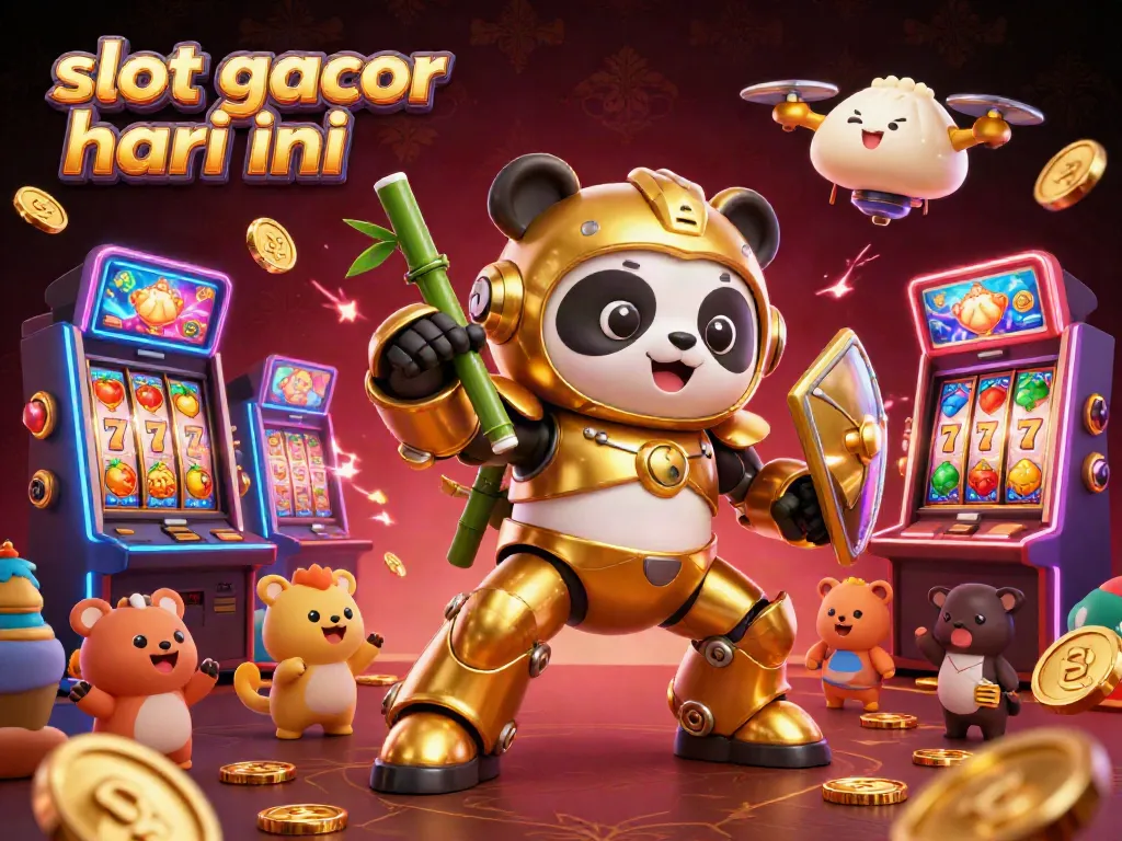 Slot gacor hari ini menghadirkan keseruan dengan panda emas dan mesin slot futuristik.