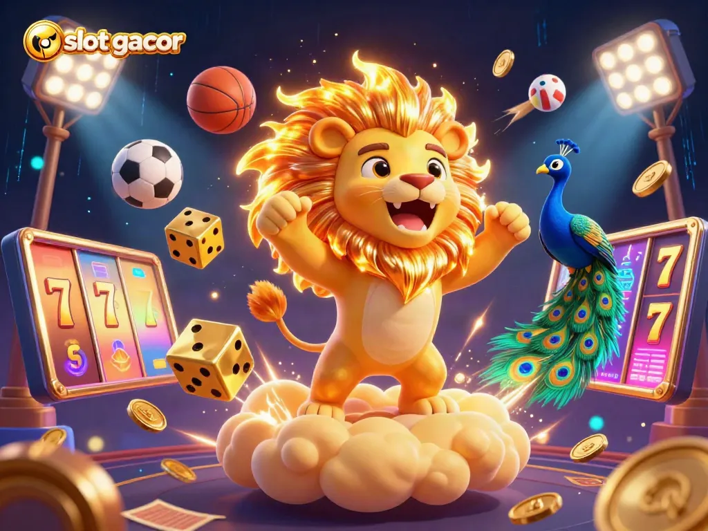 Experience thrilling slot gacor gameplay with vibrant 3D characters and dynamic casino elements.