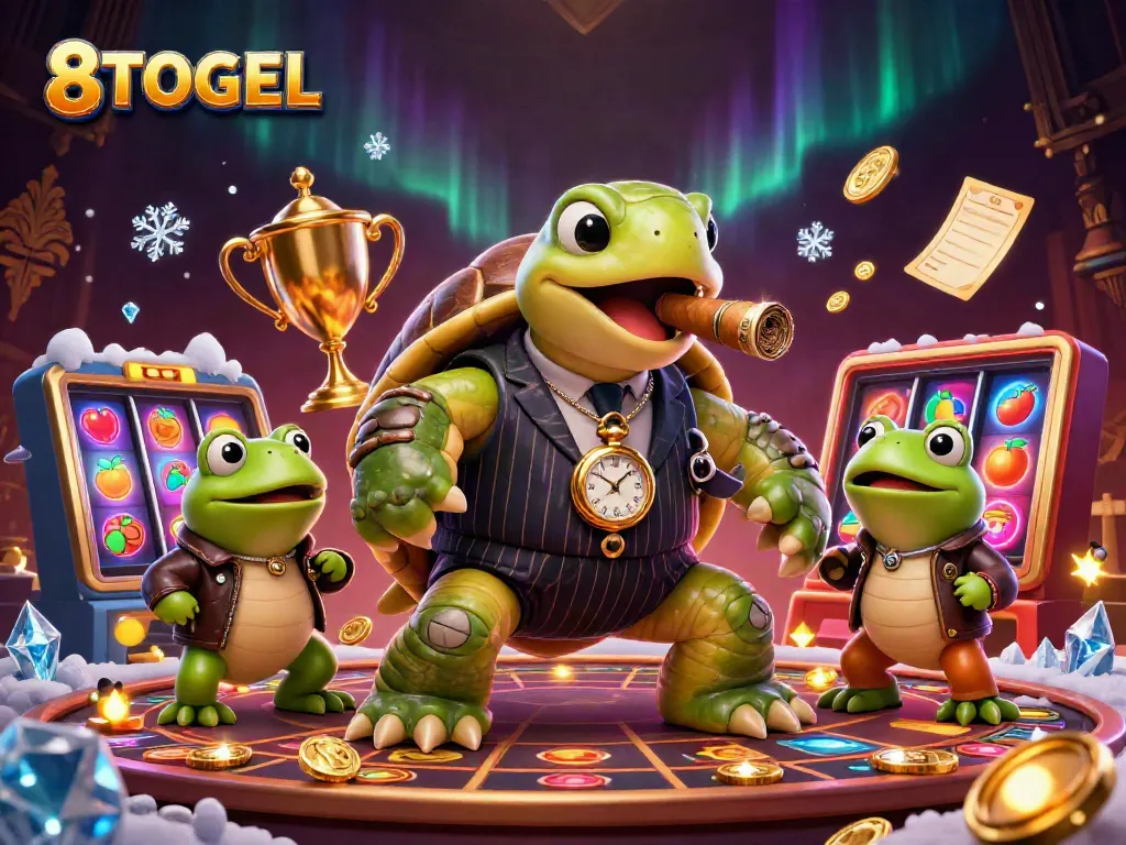 8TOGEL menghadirkan gambar ilustrasi kasino 3D yang menarik dengan karakter unik dan elemen permainan.