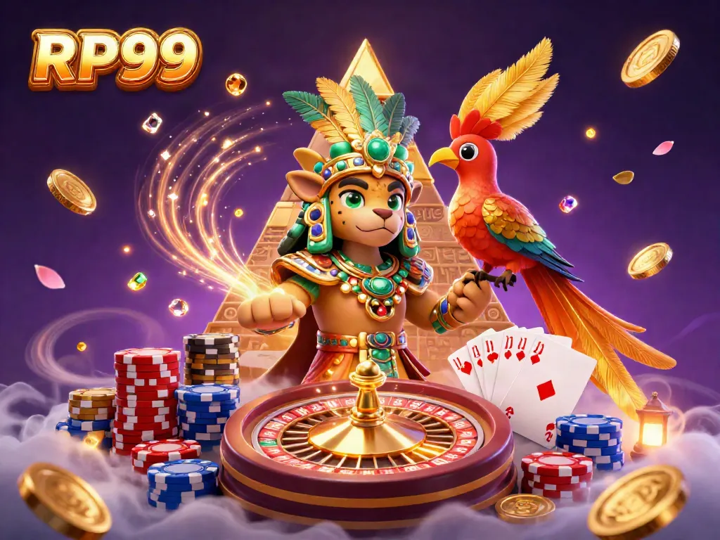 Experience the excitement of RP99 with stunning slots and vibrant gameplay, captured in vivid 3D art.