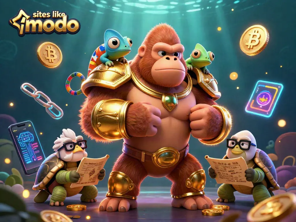 Play exciting games like modo at top sweepstakes casinos, featuring vibrant 3D characters and crypto elements.